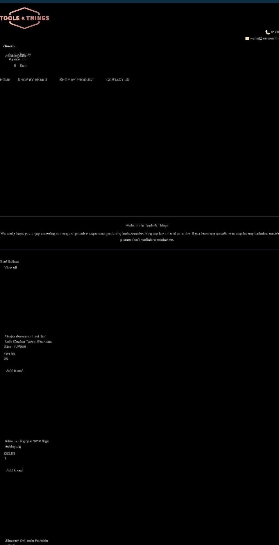 toolsandthings.co.uk shopify website screenshot