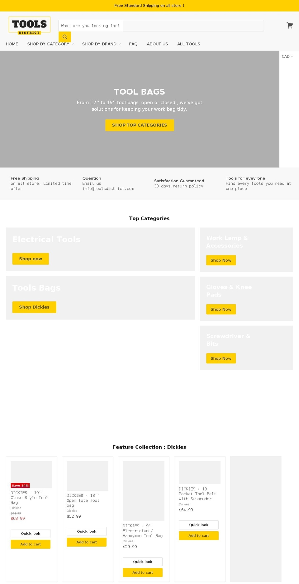 toolsdistrict.com — Shopify storefront screenshot