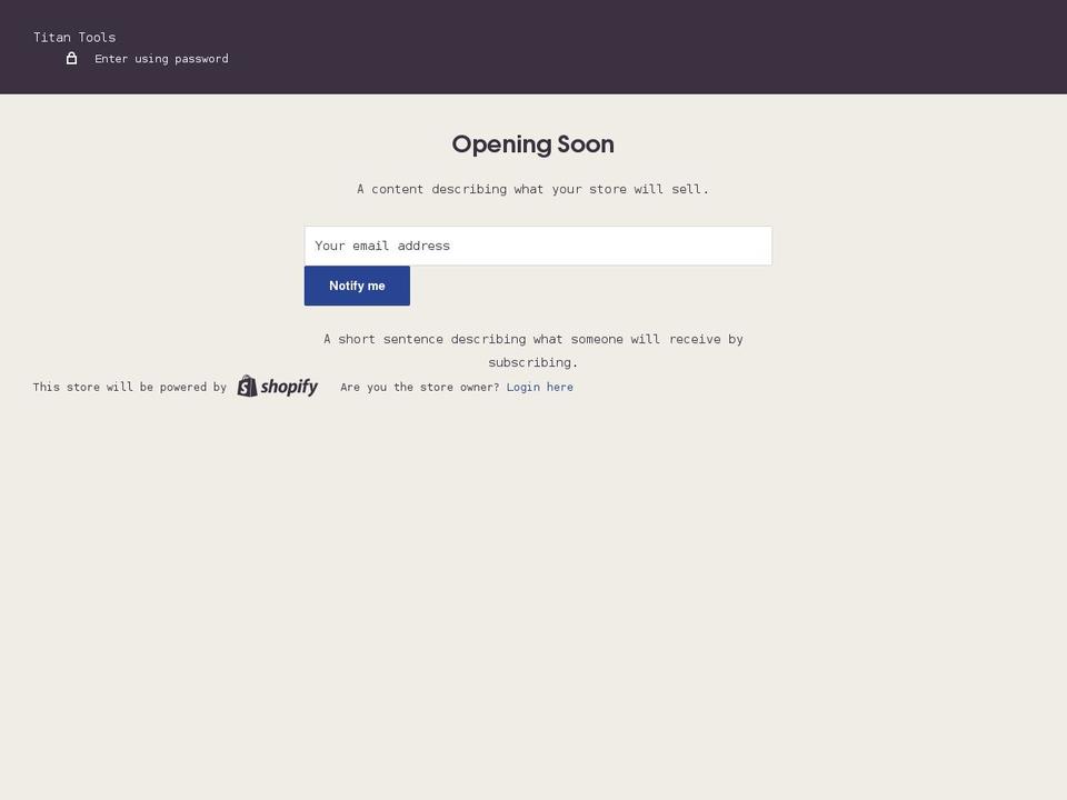 toolsfortitans.myshopify.com shopify website screenshot