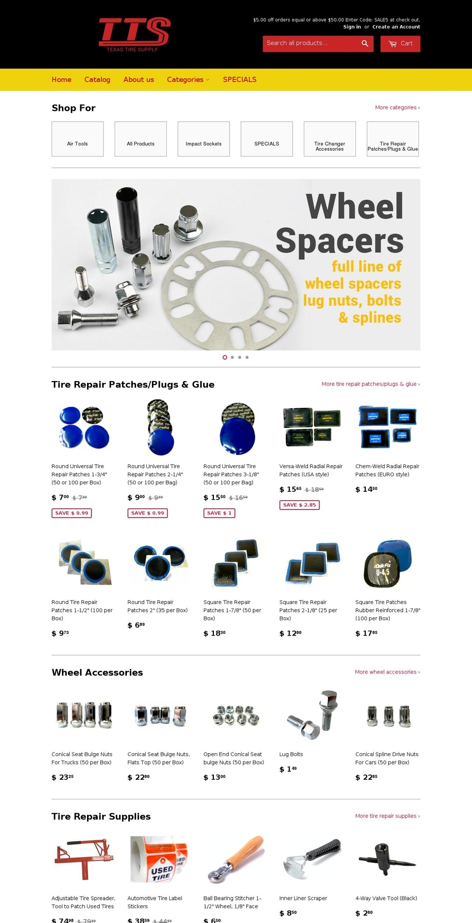 toolstiresupply.com shopify website screenshot