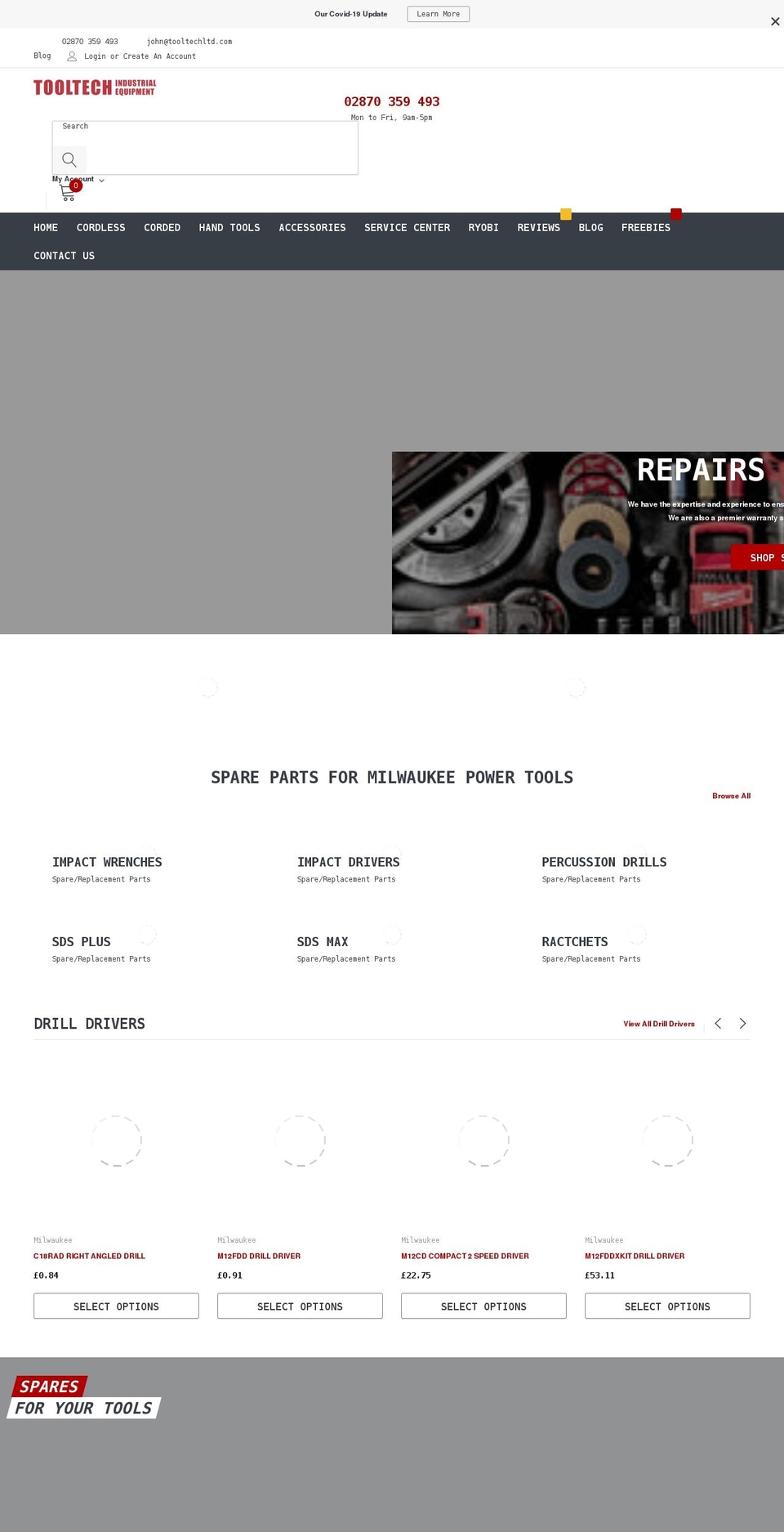 tooltechltd.com shopify website screenshot