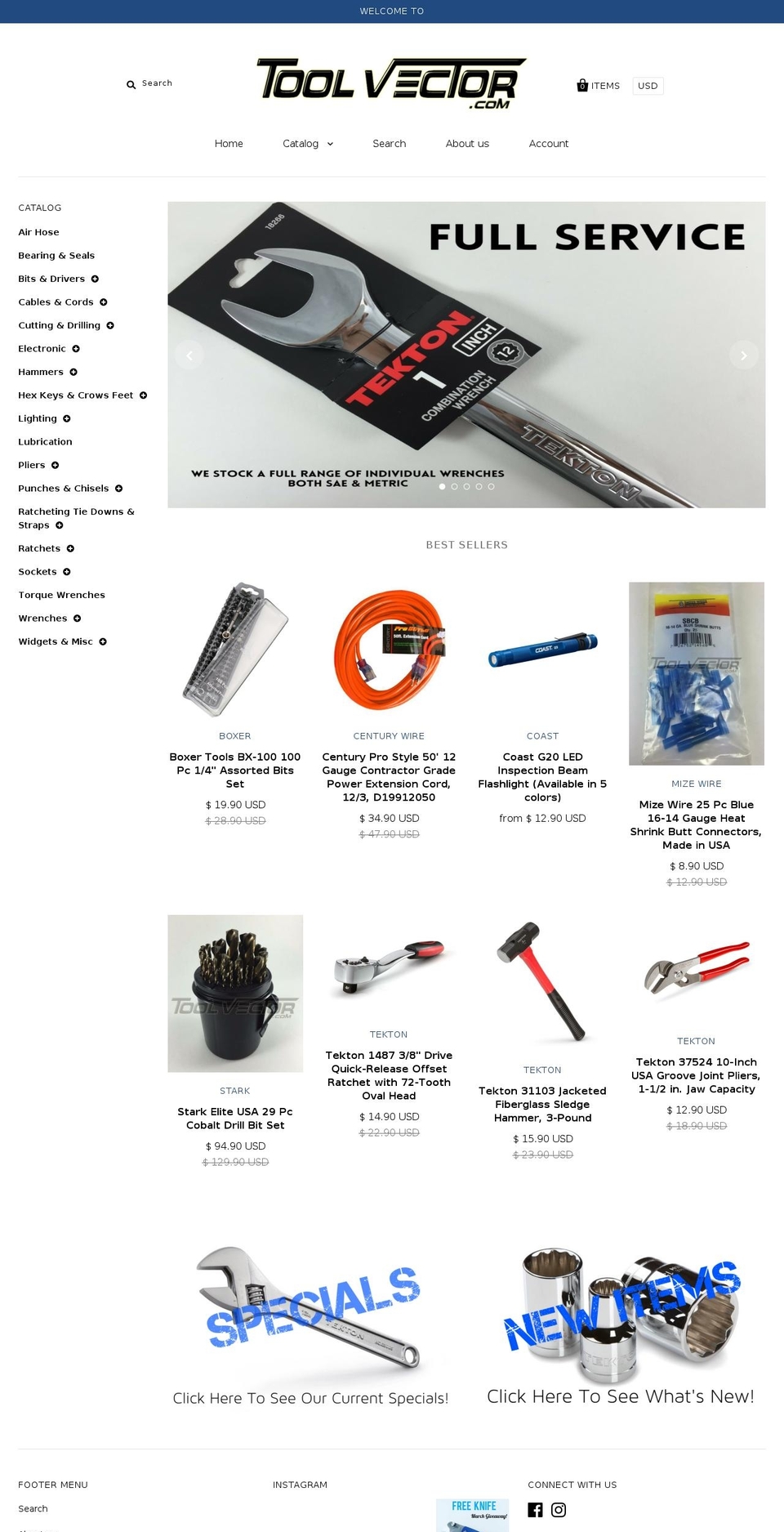 toolvector.com shopify website screenshot