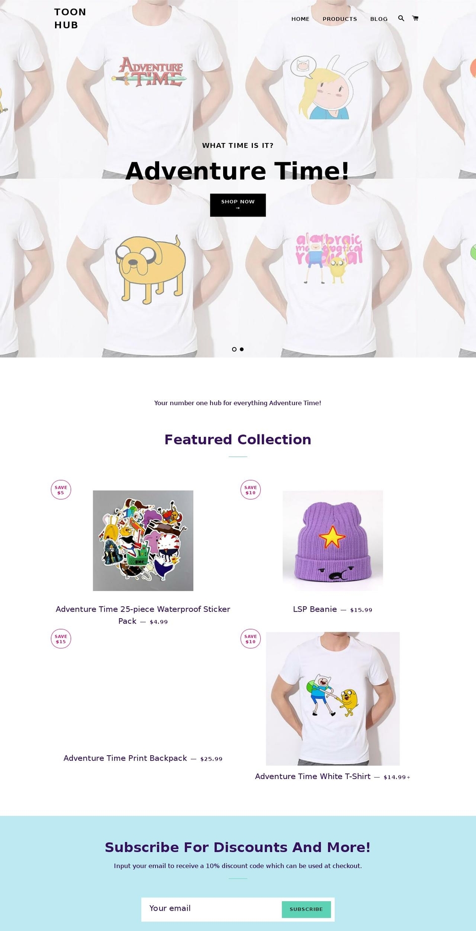 toonhub.net shopify website screenshot