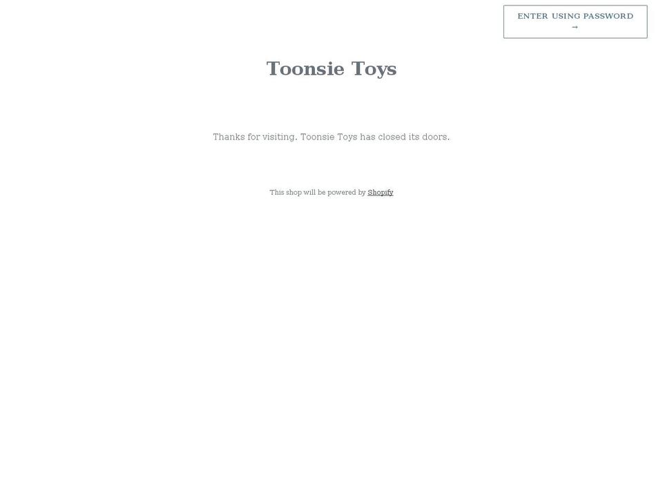 toonsietoys.com shopify website screenshot