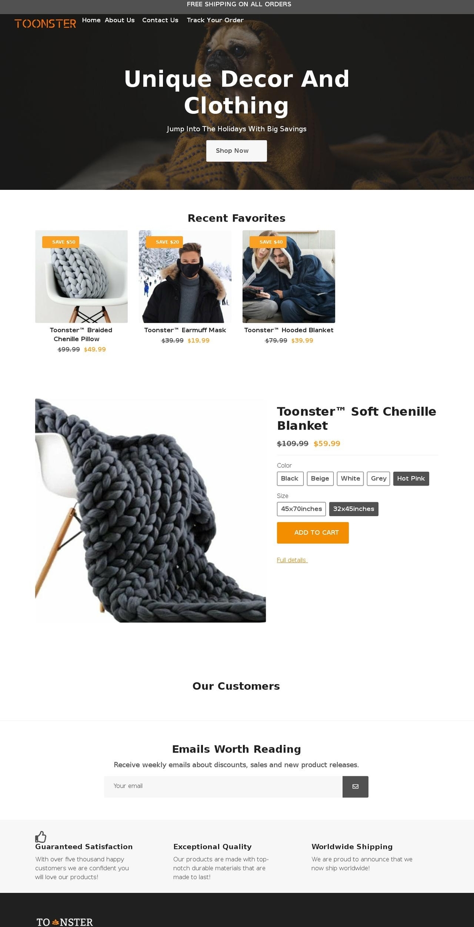 toonsterco.com shopify website screenshot