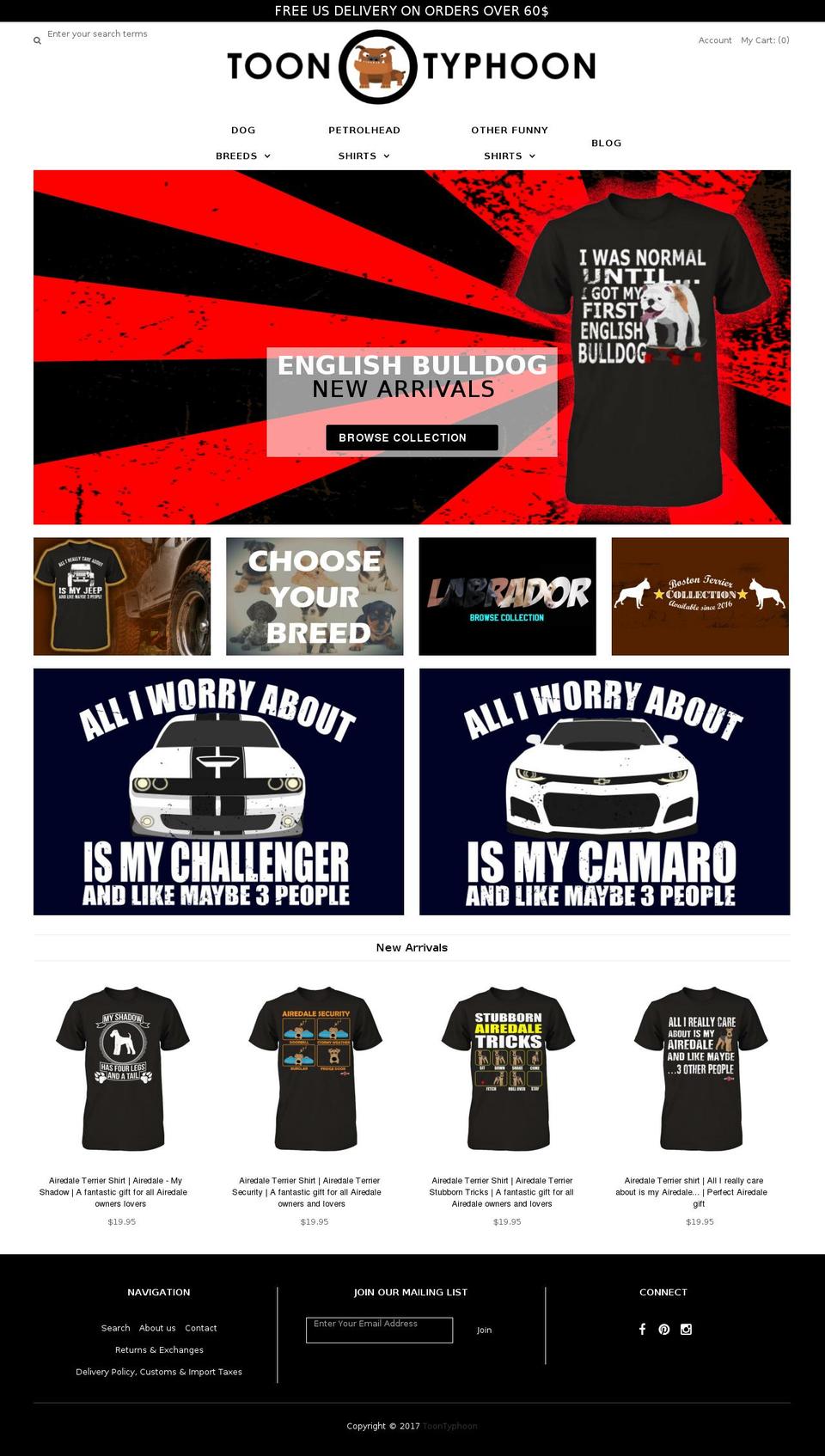 toontyphoon.com shopify website screenshot