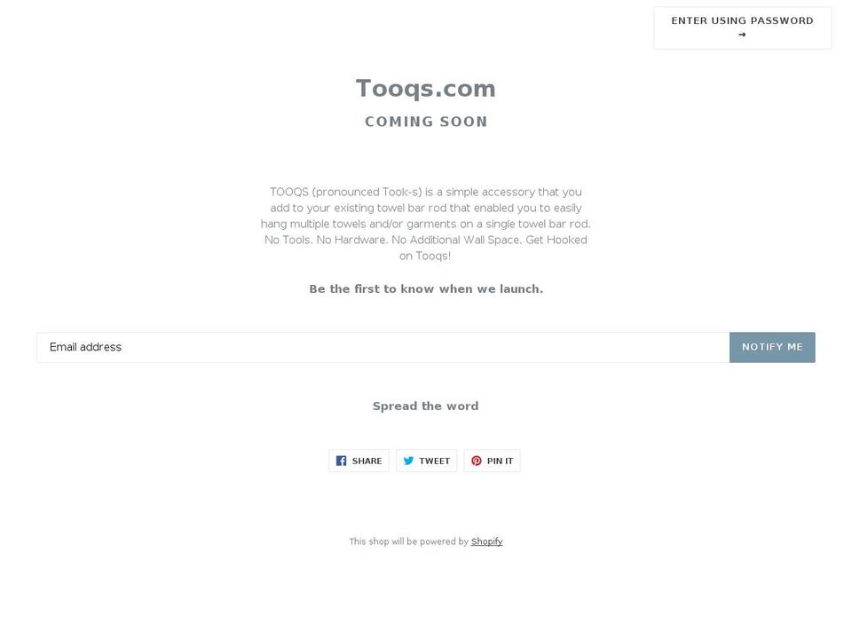 tooqs.com shopify website screenshot