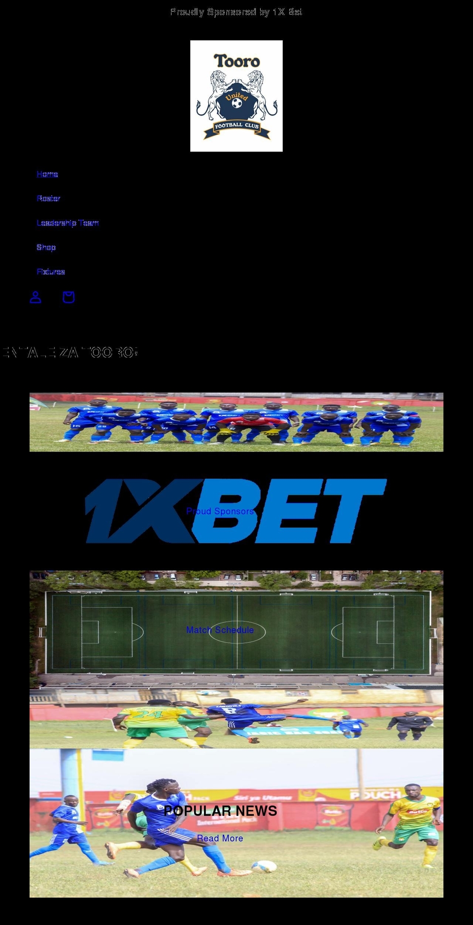 toorounitedfc.com shopify website screenshot