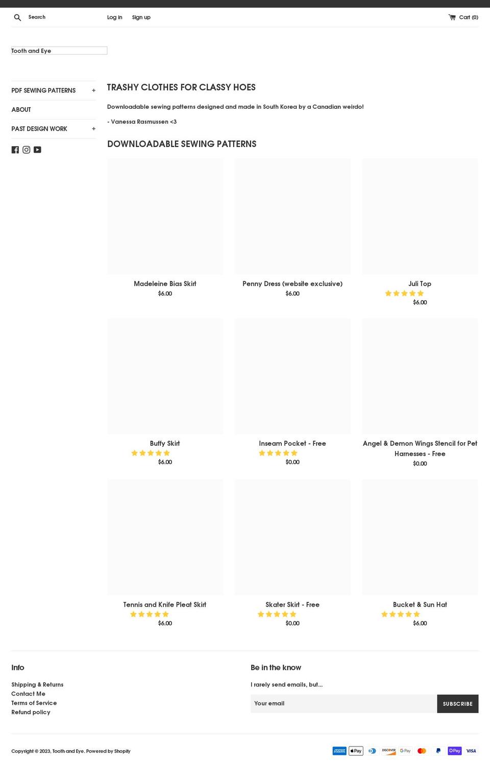 toothandeye.com shopify website screenshot