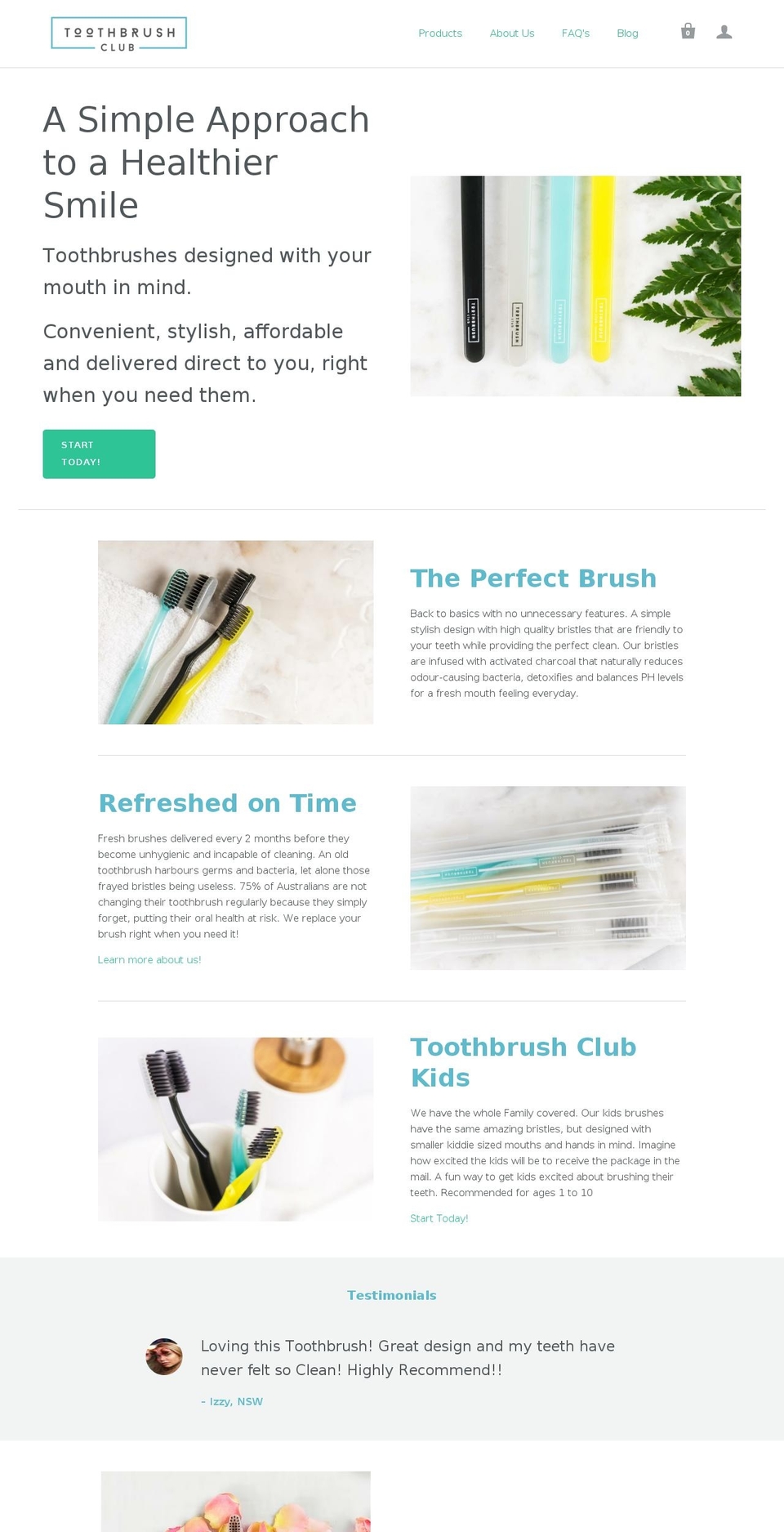 toothbrushclub.com.au shopify website screenshot