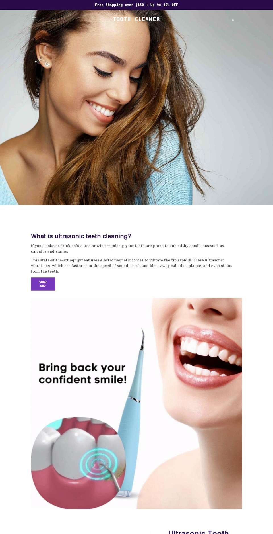 toothcleaner.com.au shopify website screenshot