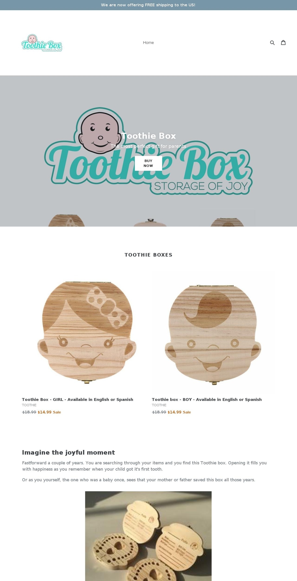 toothiebox.com — Shopify storefront screenshot