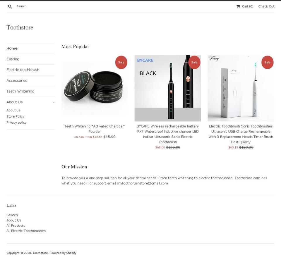 toothstore.com shopify website screenshot