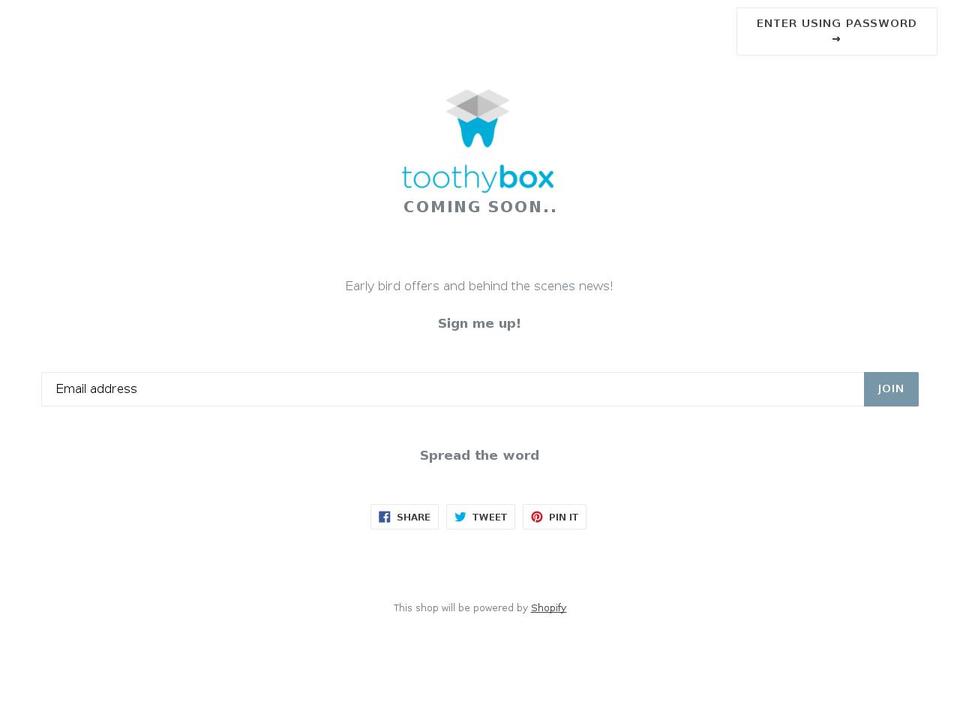 toothybox.com — Shopify storefront screenshot