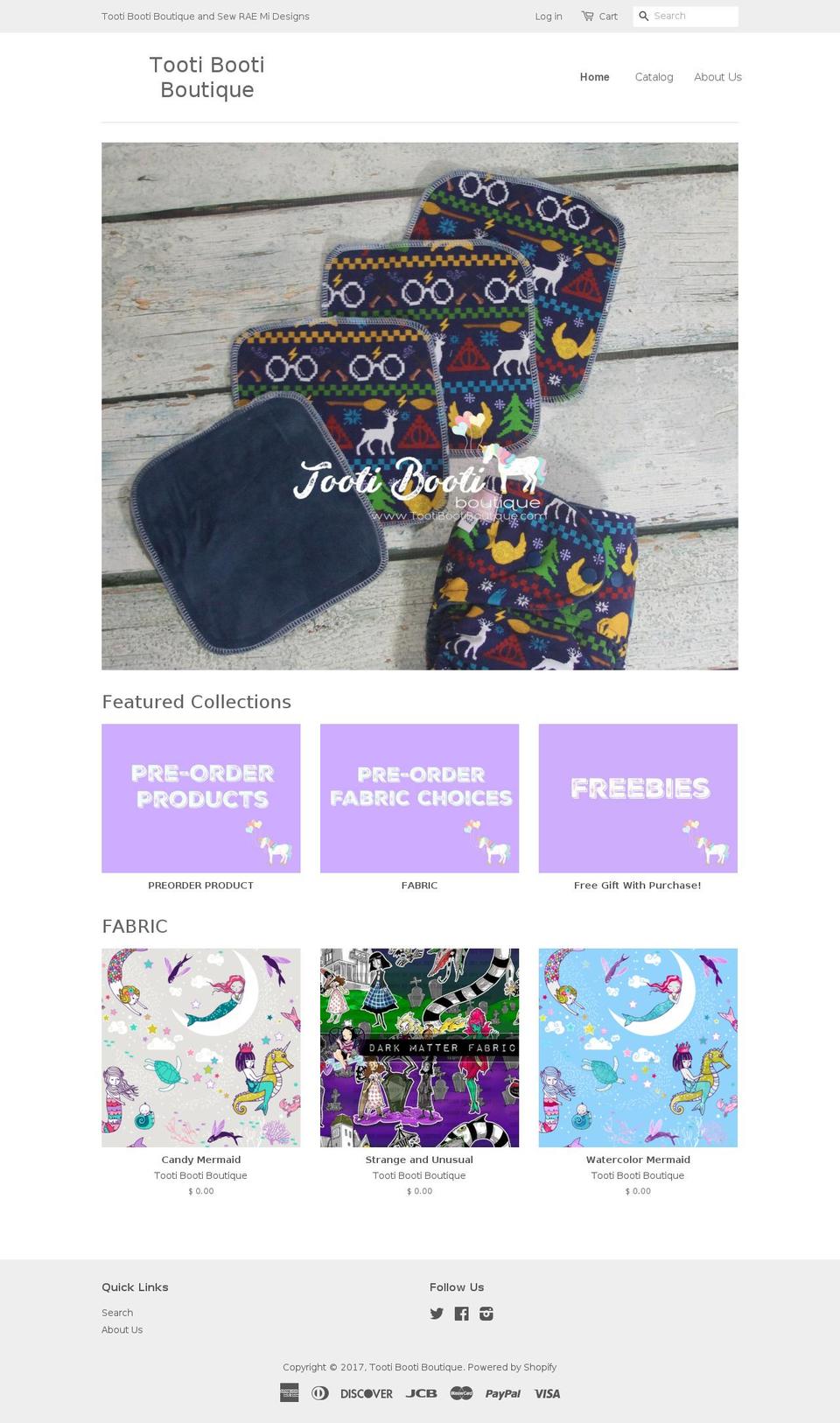 tootibootiboutique.com shopify website screenshot