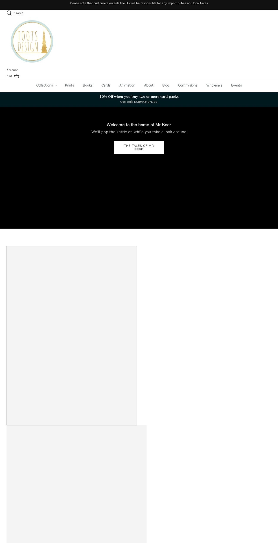 tootsdesign.co.uk shopify website screenshot