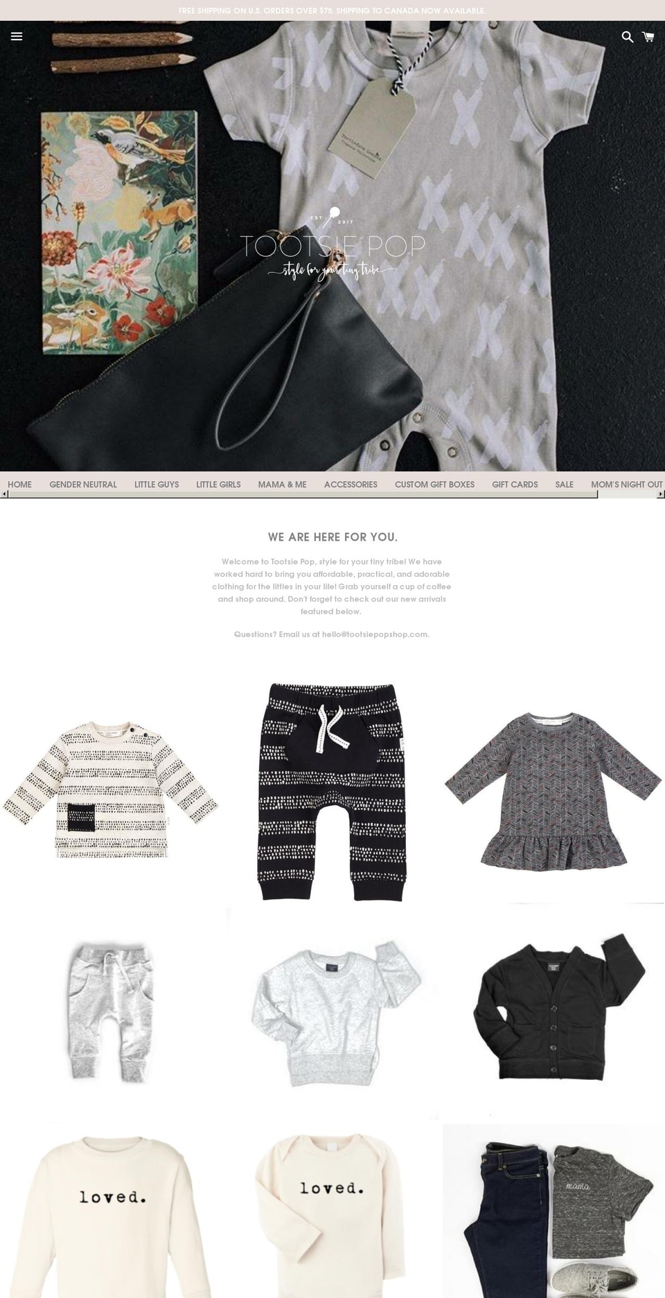 tootsiepopshop.com — Shopify storefront screenshot
