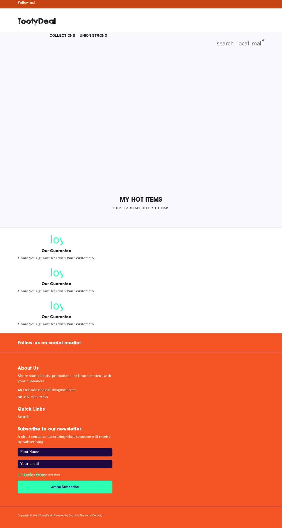 tootydeals.com shopify website screenshot