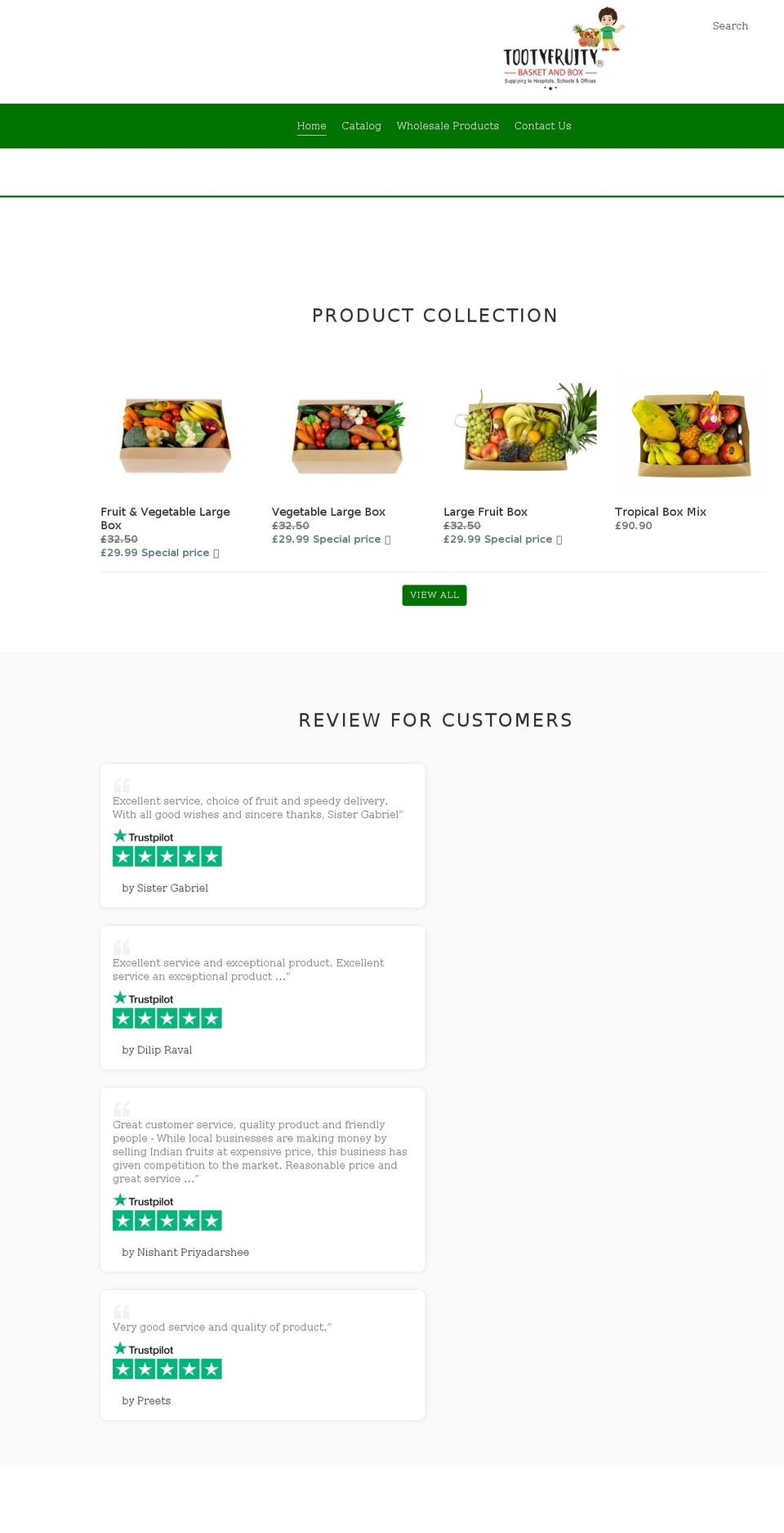tootyfruitybasketandbox.com shopify website screenshot