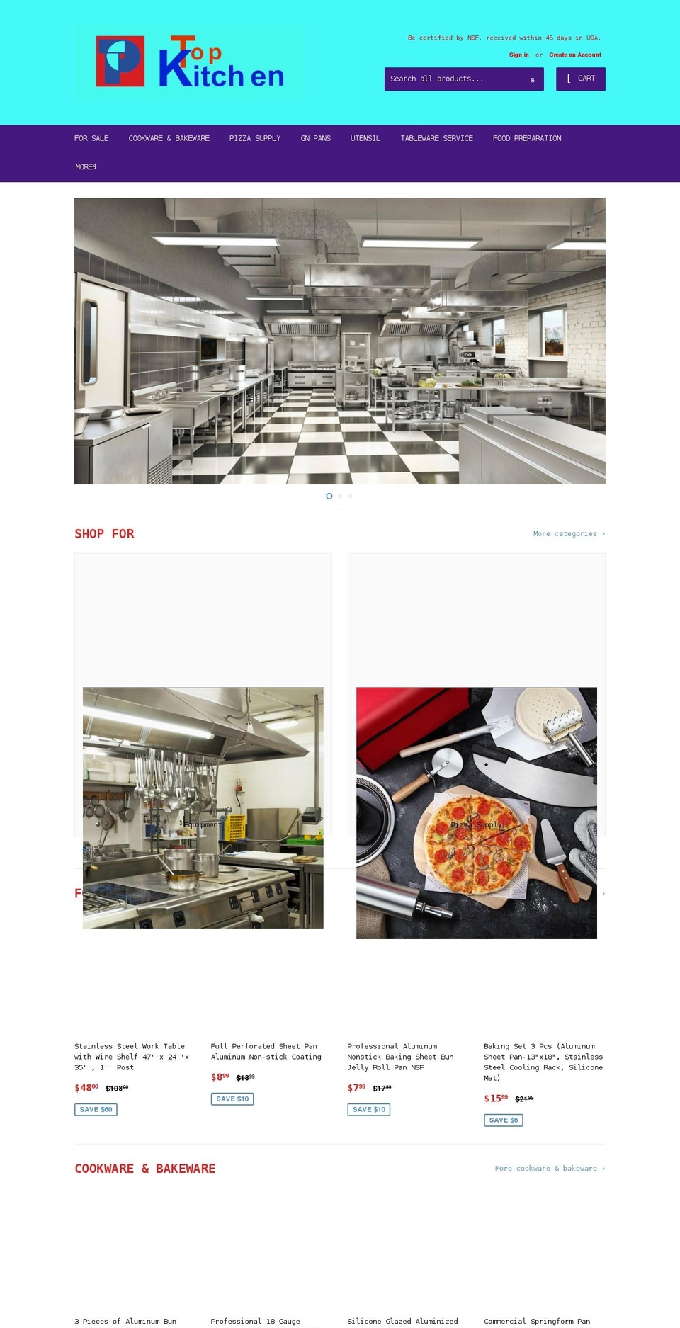top-kitchen.net shopify website screenshot