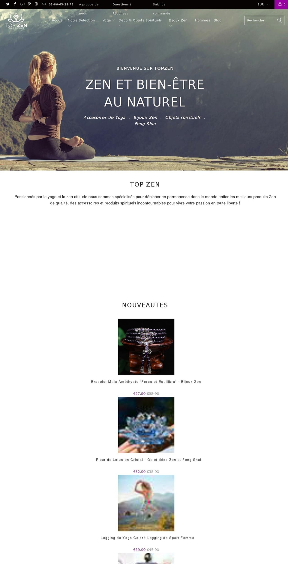 top-zen.com shopify website screenshot