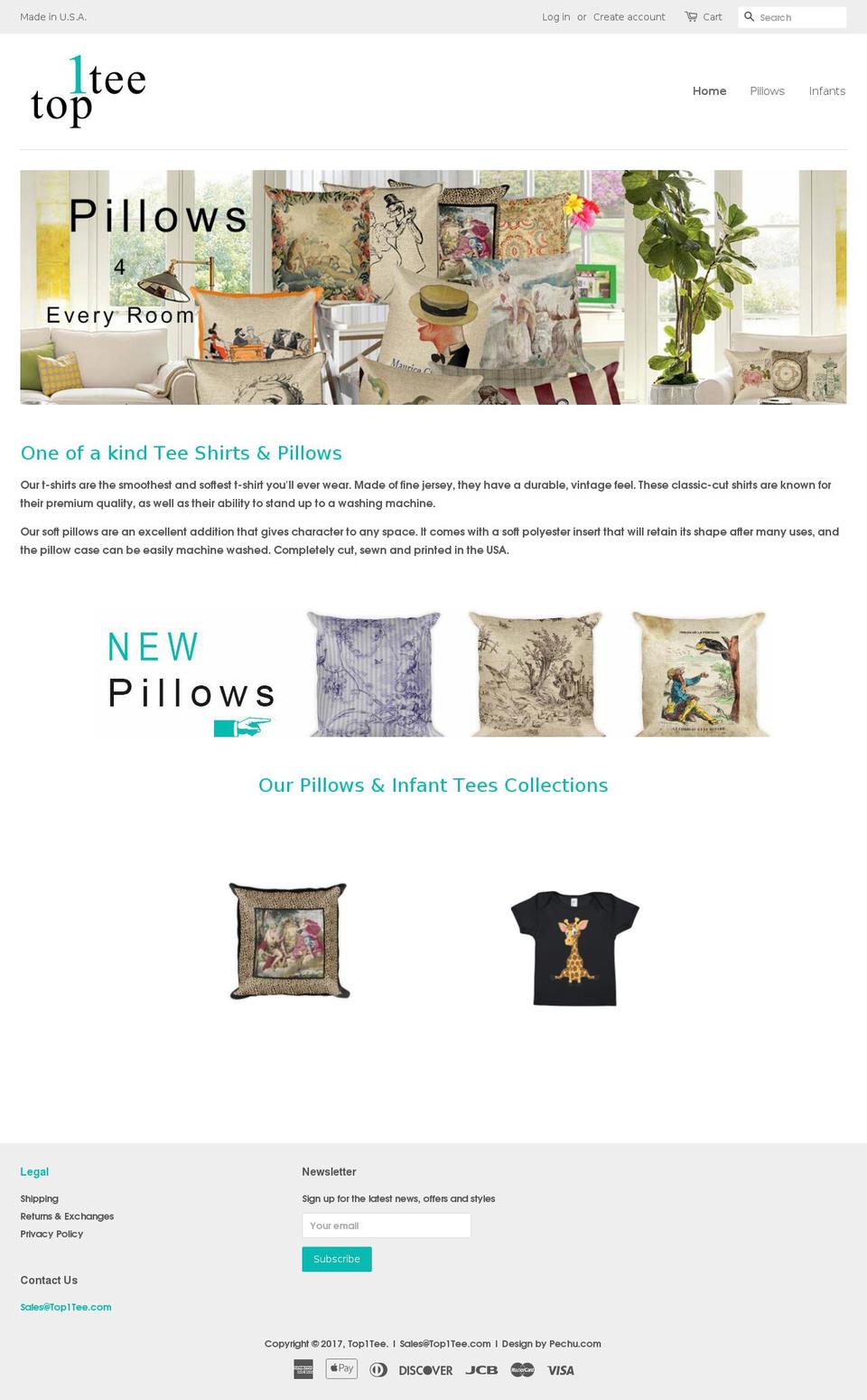 top1tee.com shopify website screenshot