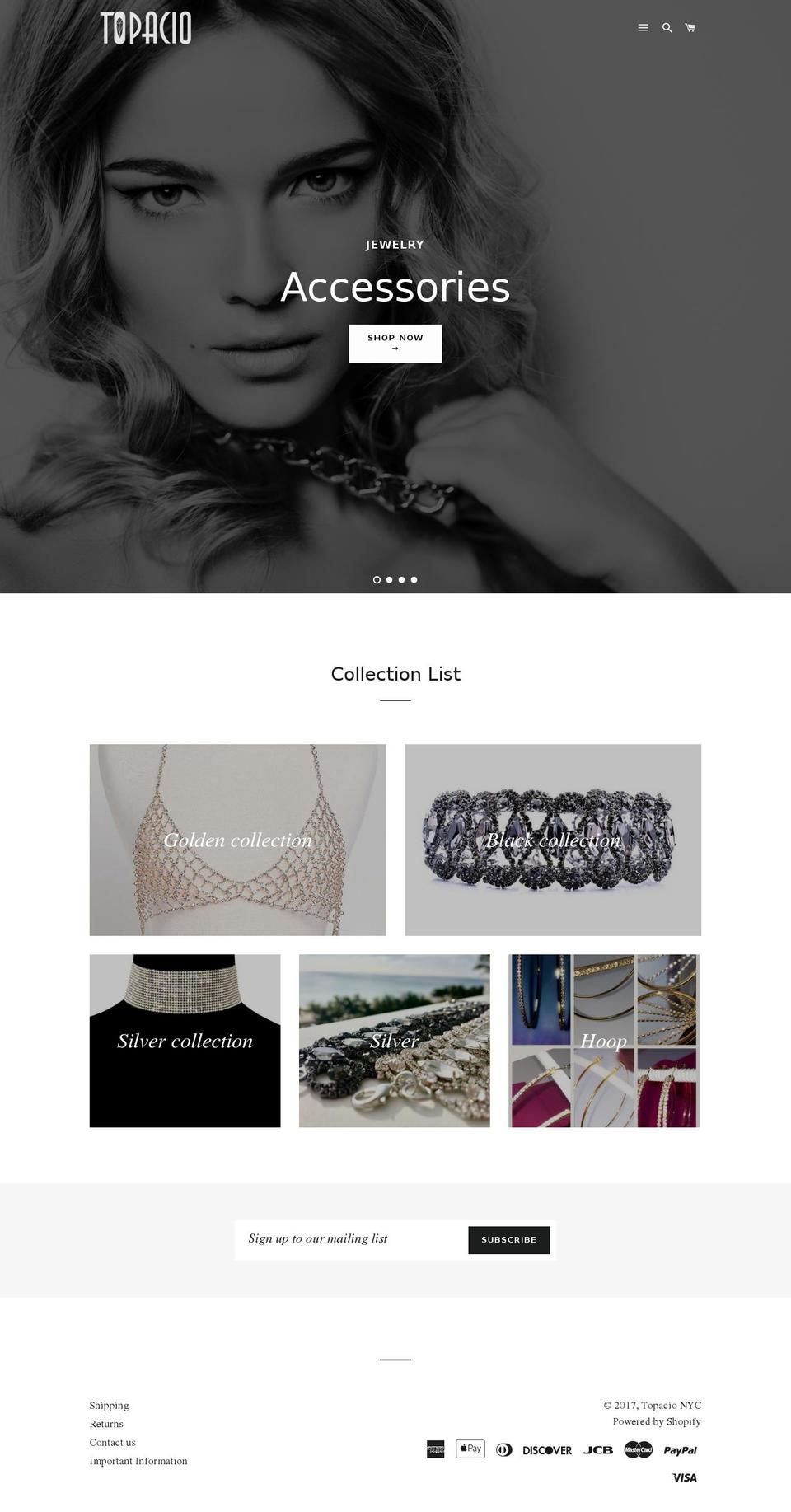 topacionyc.com shopify website screenshot