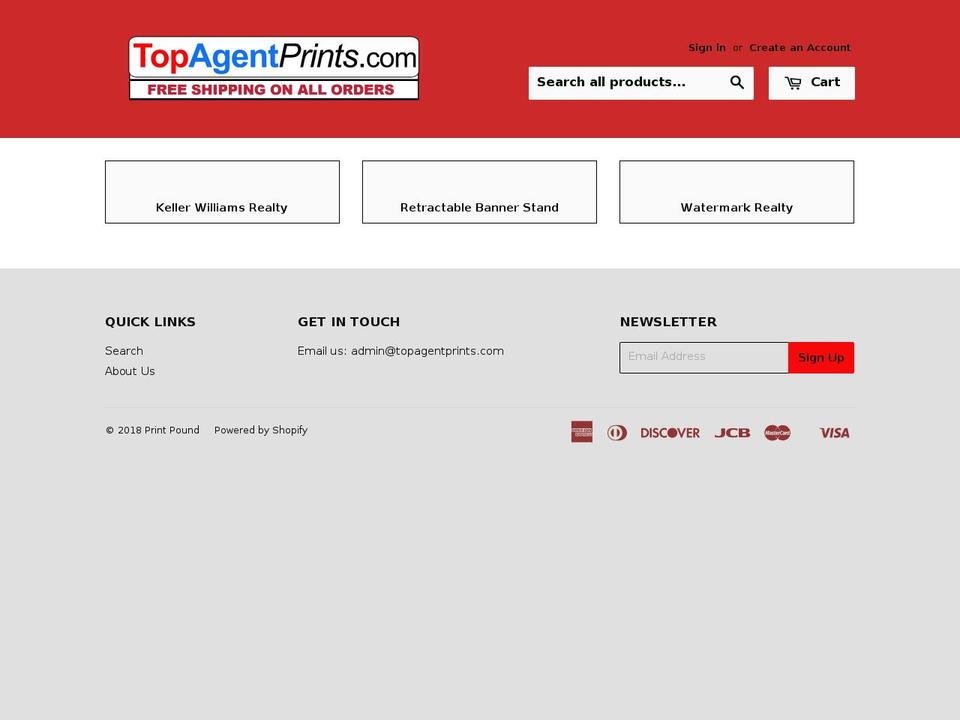 topagentprint.com — Shopify storefront screenshot