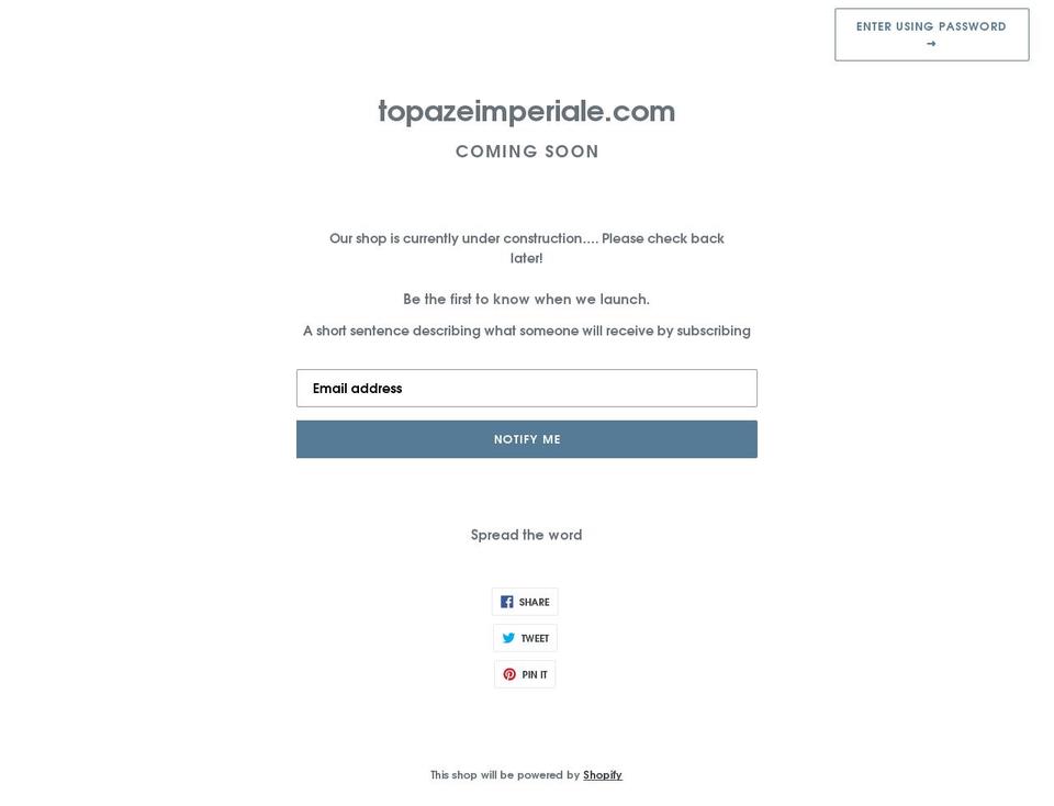 topazeimperiale.com shopify website screenshot