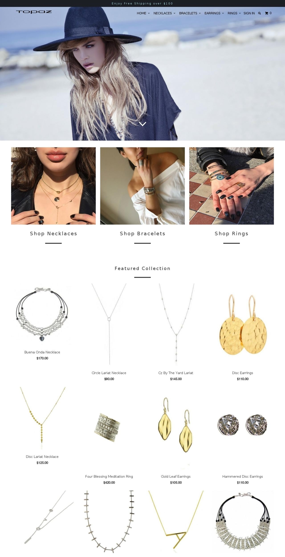 topazjewelry.ca shopify website screenshot