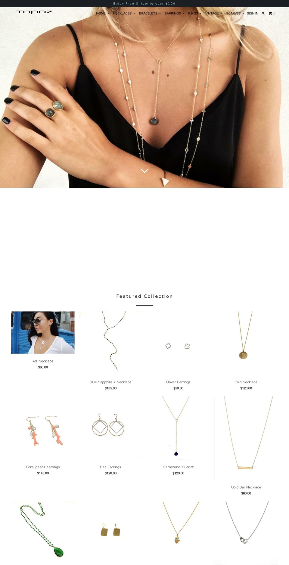 topazjewelryshop.ca shopify website screenshot