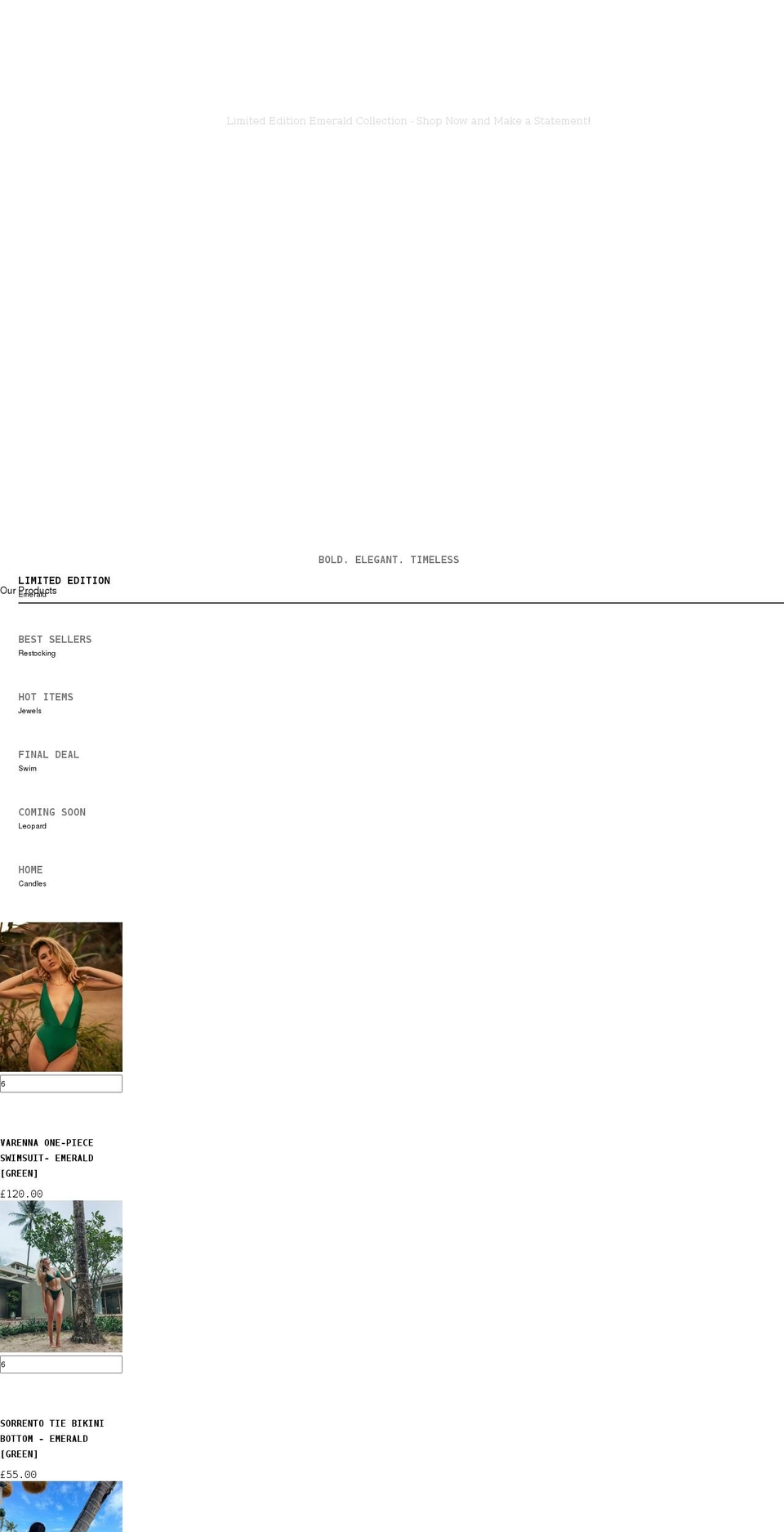 topazswimwear.com shopify website screenshot