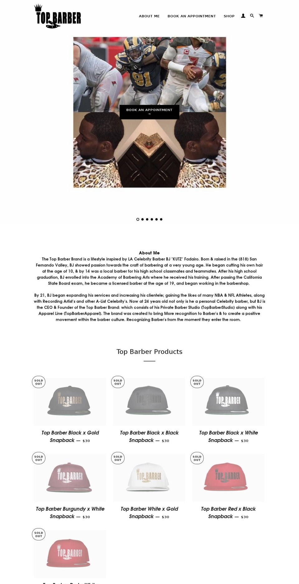 topbarberbrand.com — Shopify storefront screenshot