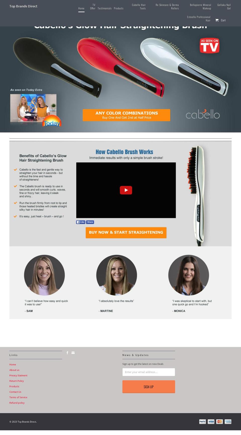topbrandsdirect.com.au shopify website screenshot