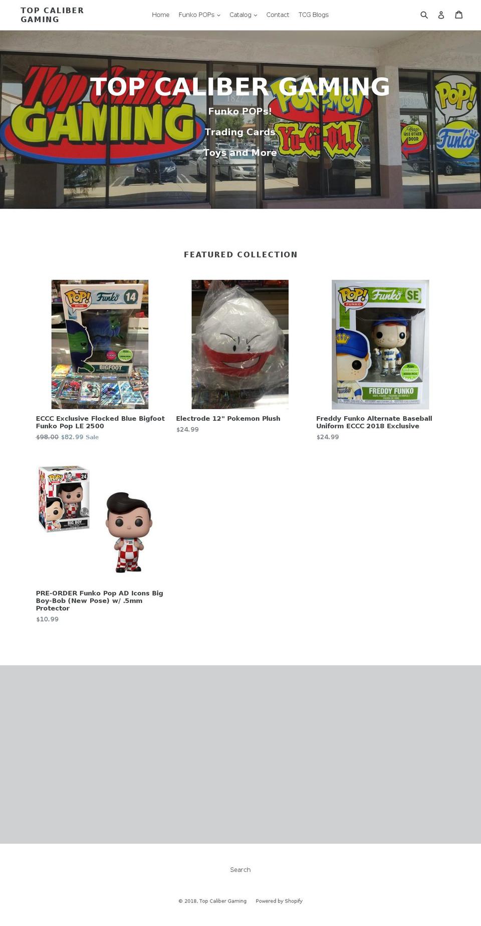 topcalibergaming.com shopify website screenshot