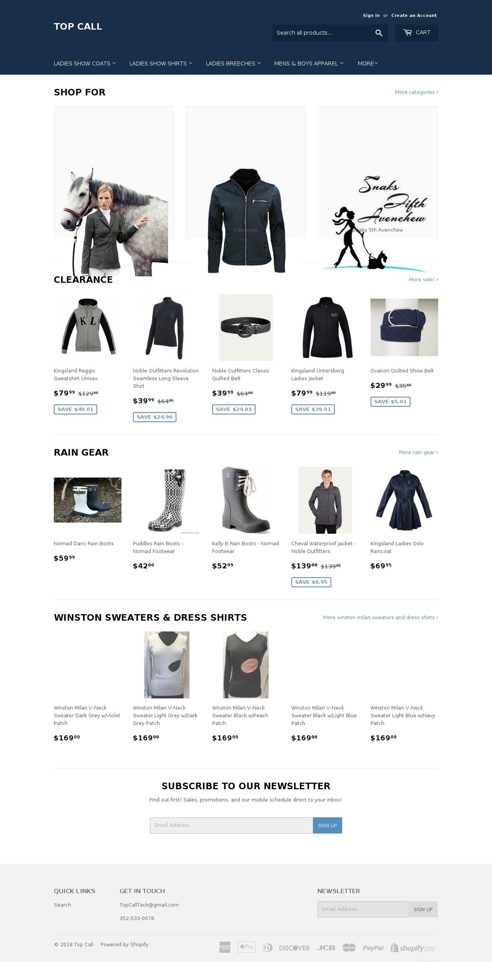 topcalltack.com — Shopify storefront screenshot