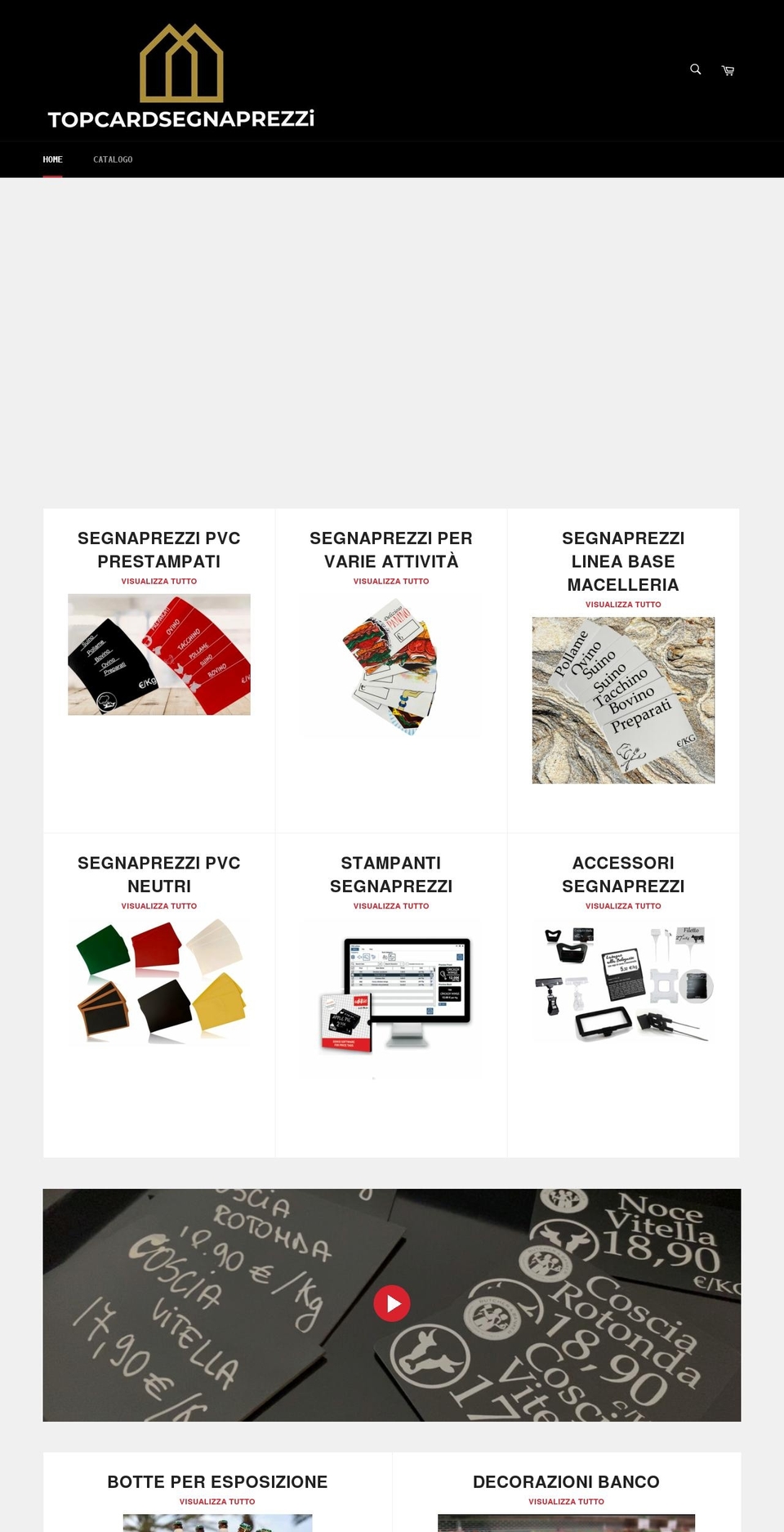 topcardsegnaprezzi.it shopify website screenshot