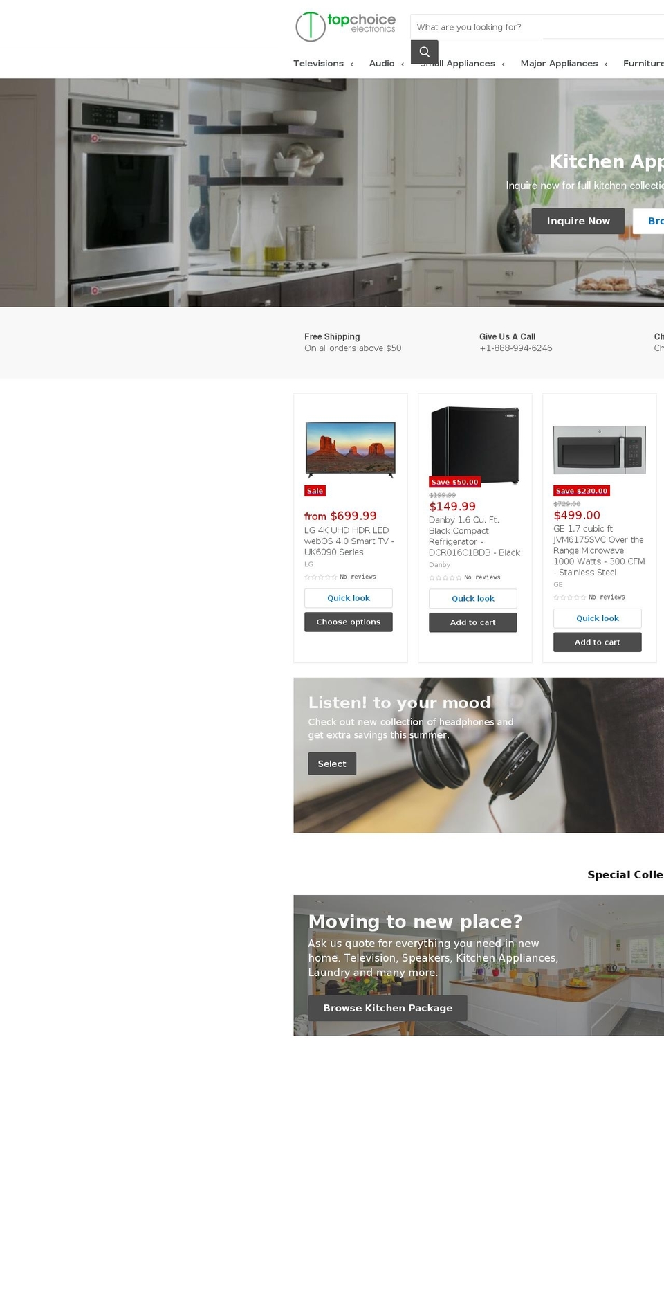 topchoicelectronics.com — Shopify storefront screenshot