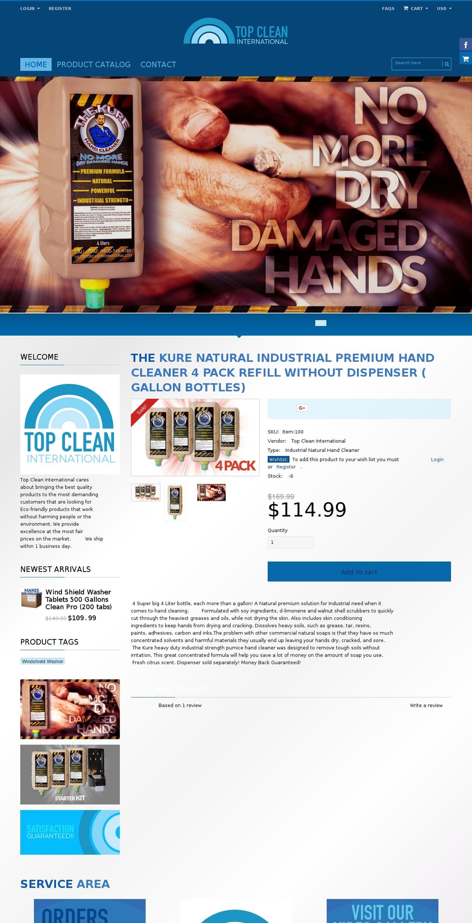 topcleaninternational.com shopify website screenshot