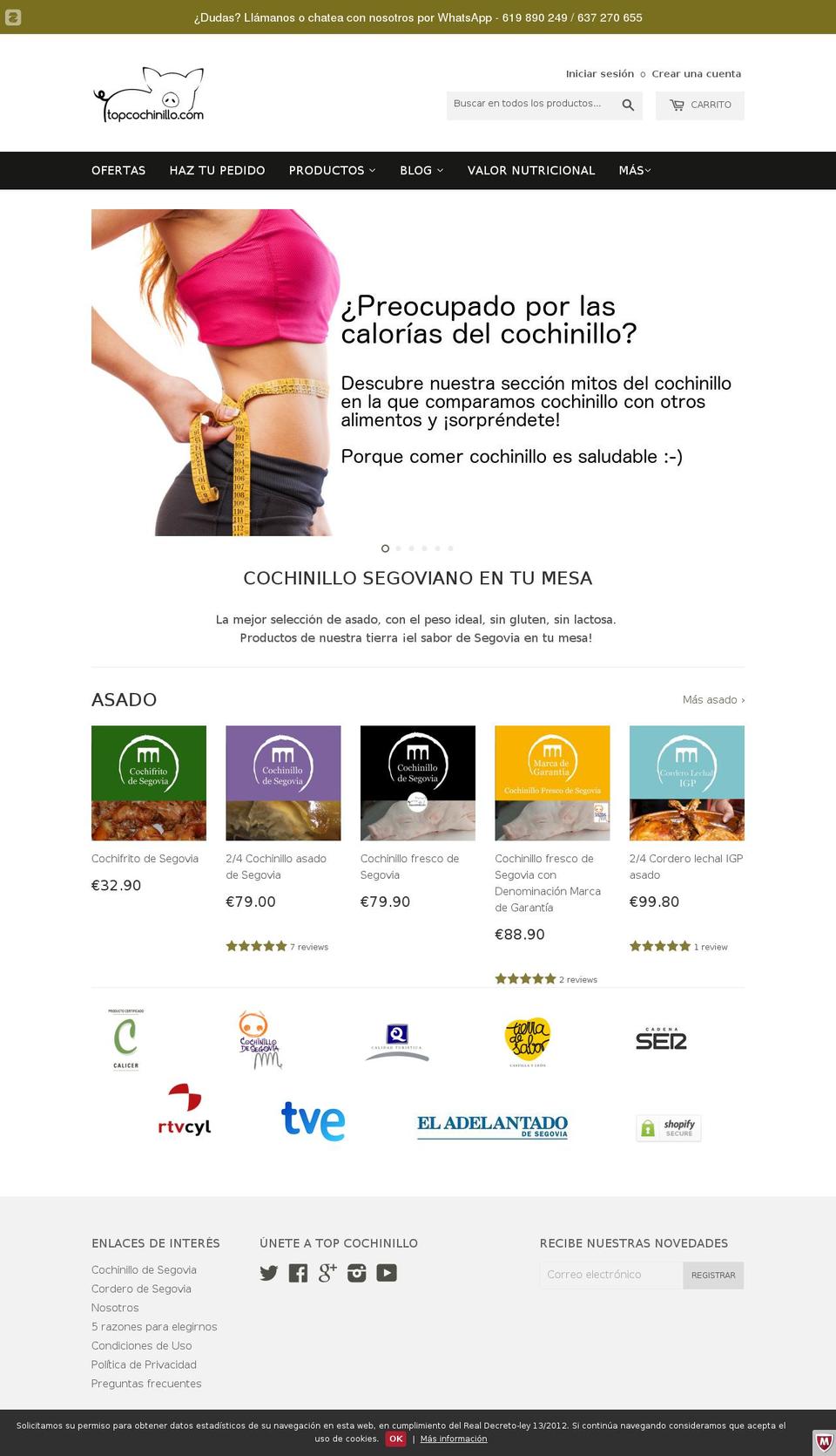 topcochinillo.com shopify website screenshot