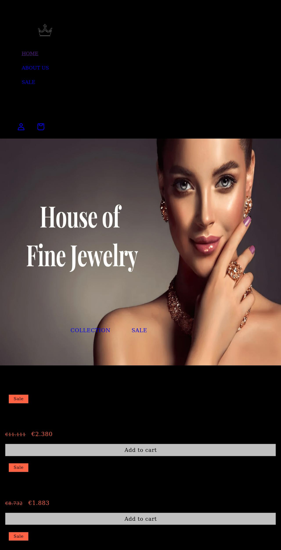 topcrownjewelry.com shopify website screenshot