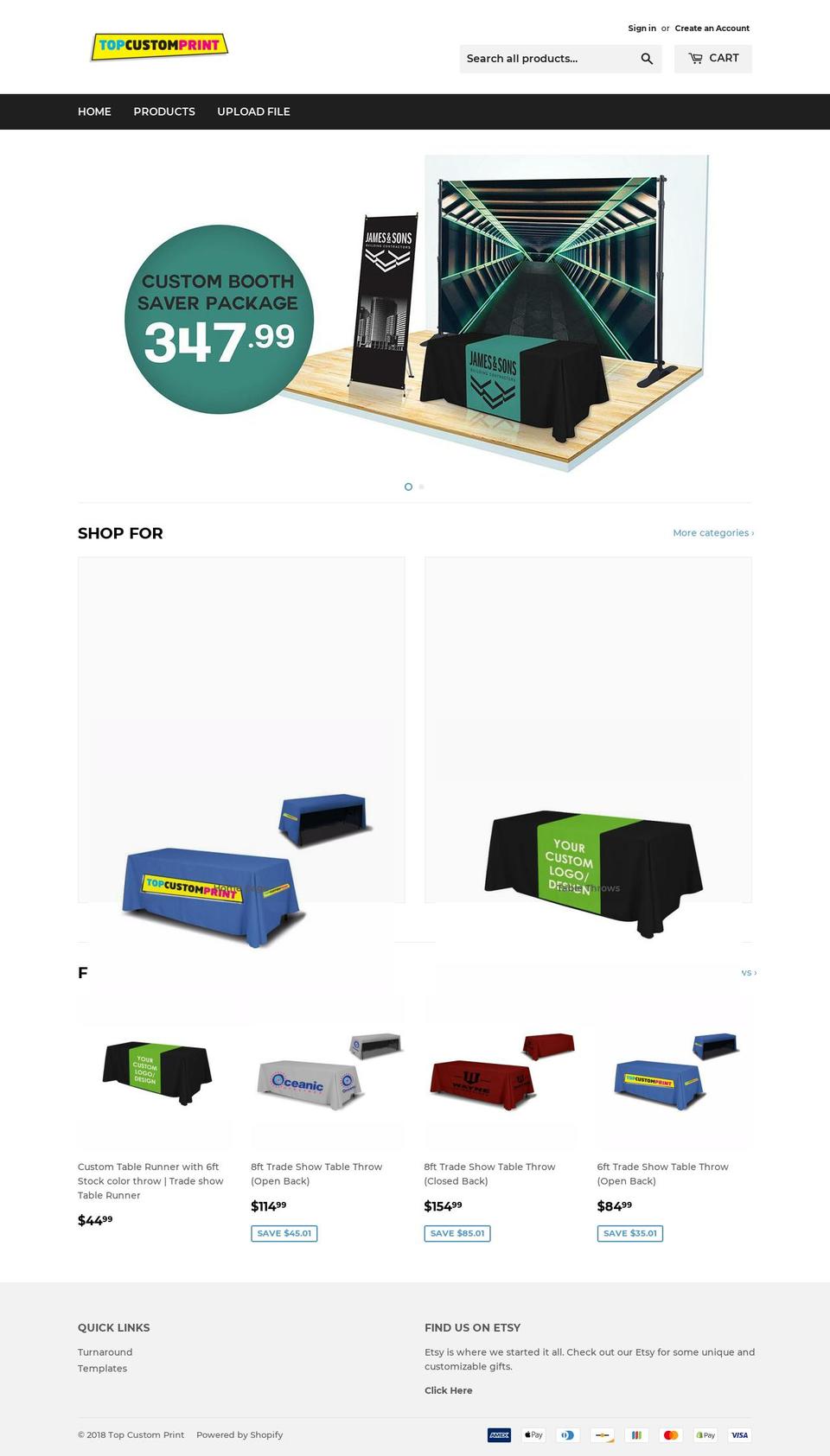topcustomprint.com — Shopify storefront screenshot