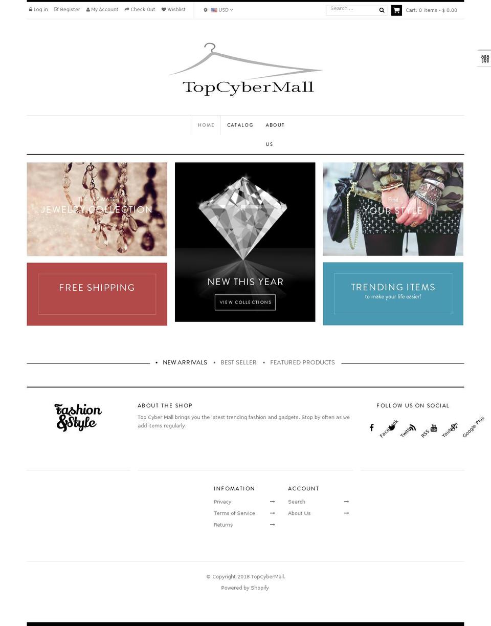topcybermall.com — Shopify storefront screenshot