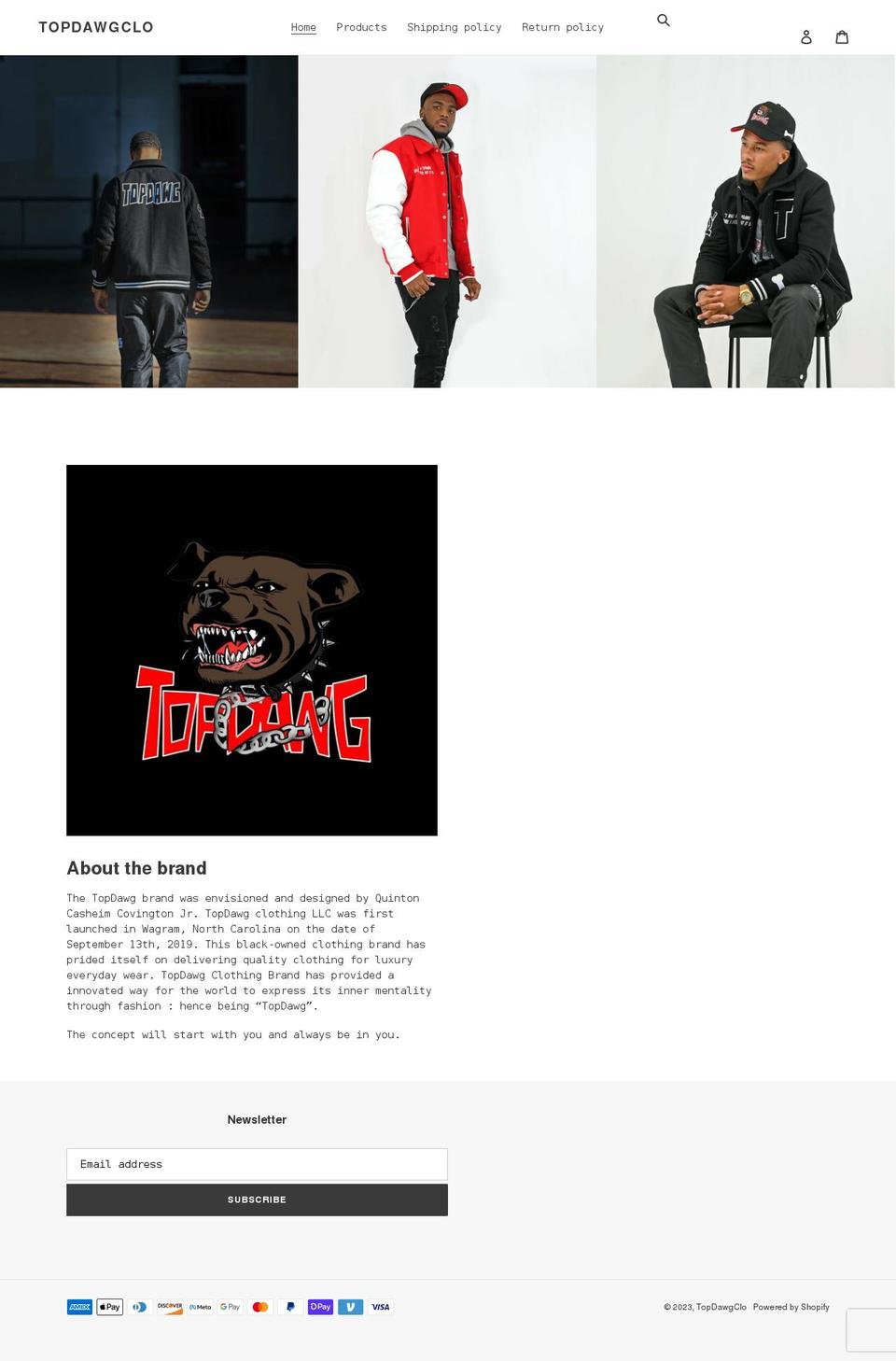 topdawgclo.com shopify website screenshot