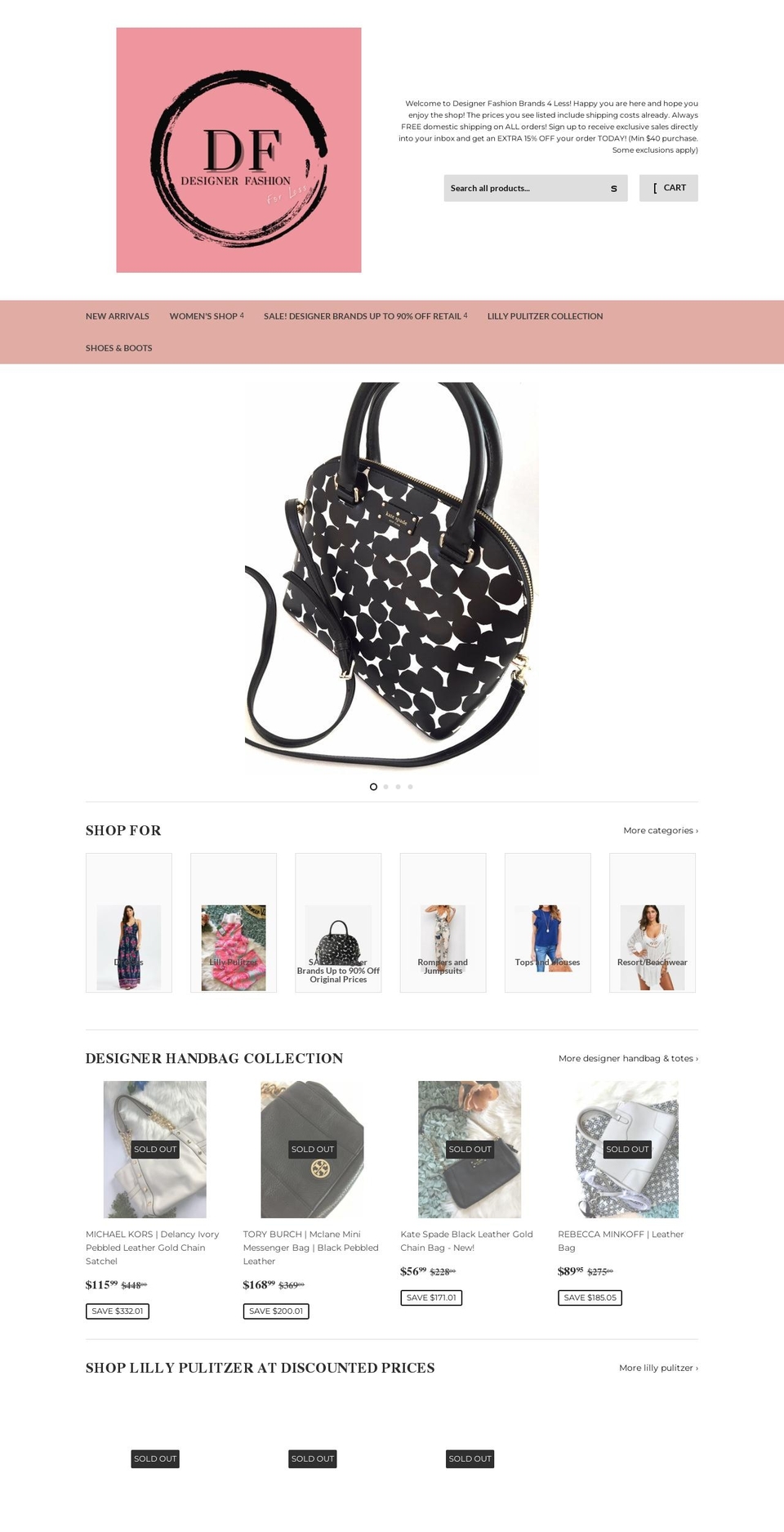 topdesignerlabelsforless.com — Shopify storefront screenshot