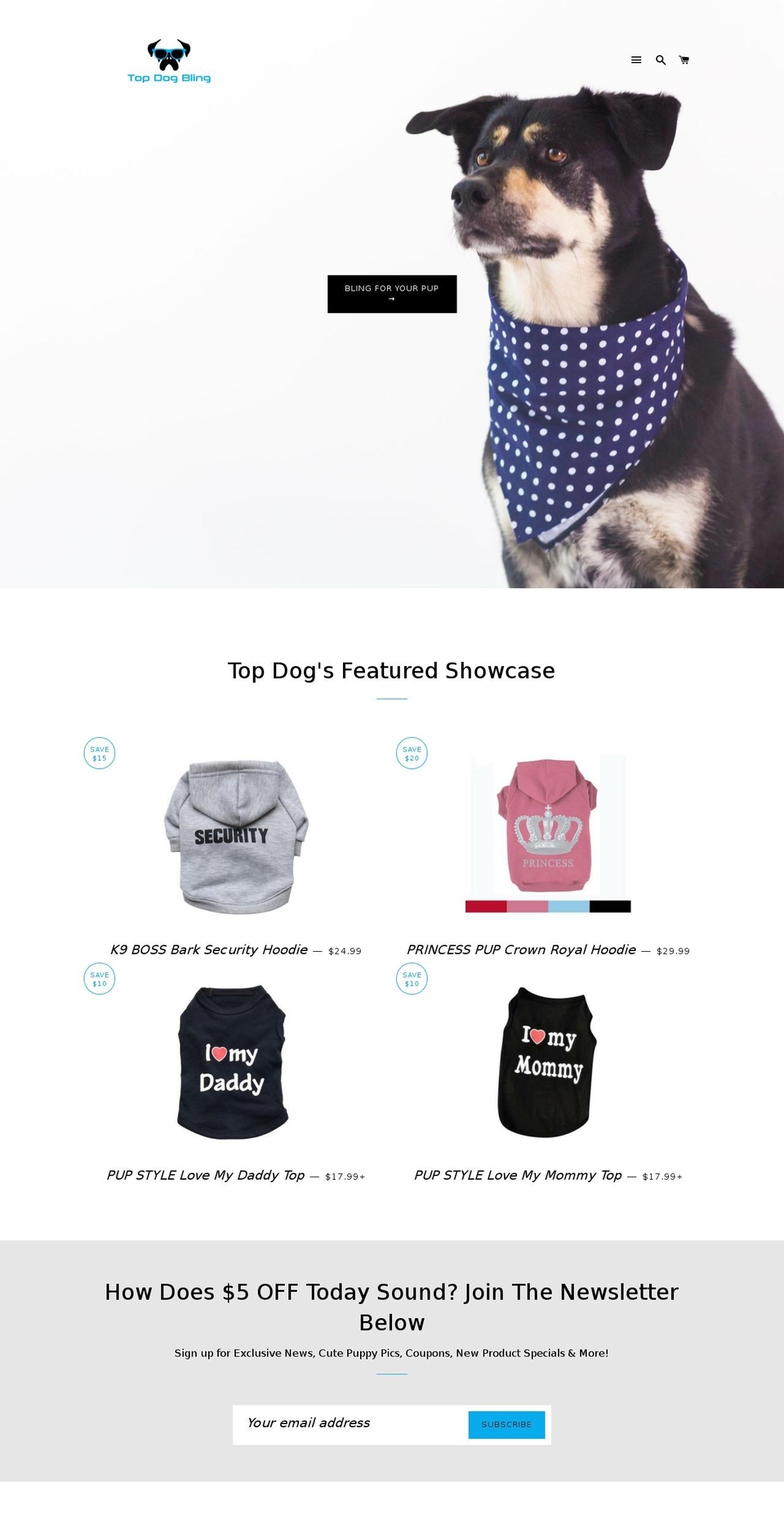 topdogbling.com shopify website screenshot