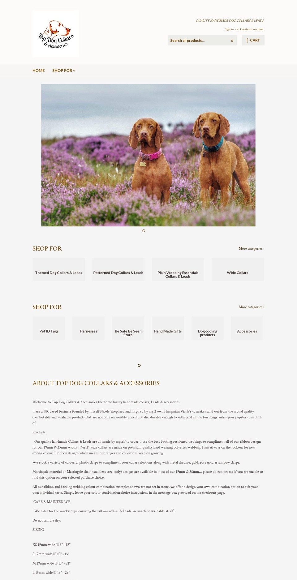 topdogcollar.co.uk shopify website screenshot