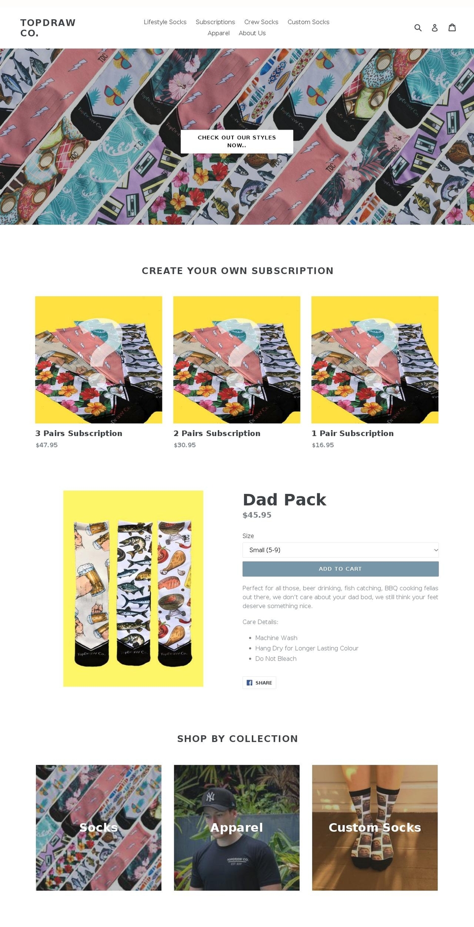 topdrawco.com — Shopify storefront screenshot