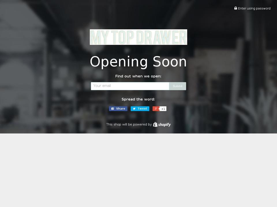 topdrawerapp.com shopify website screenshot