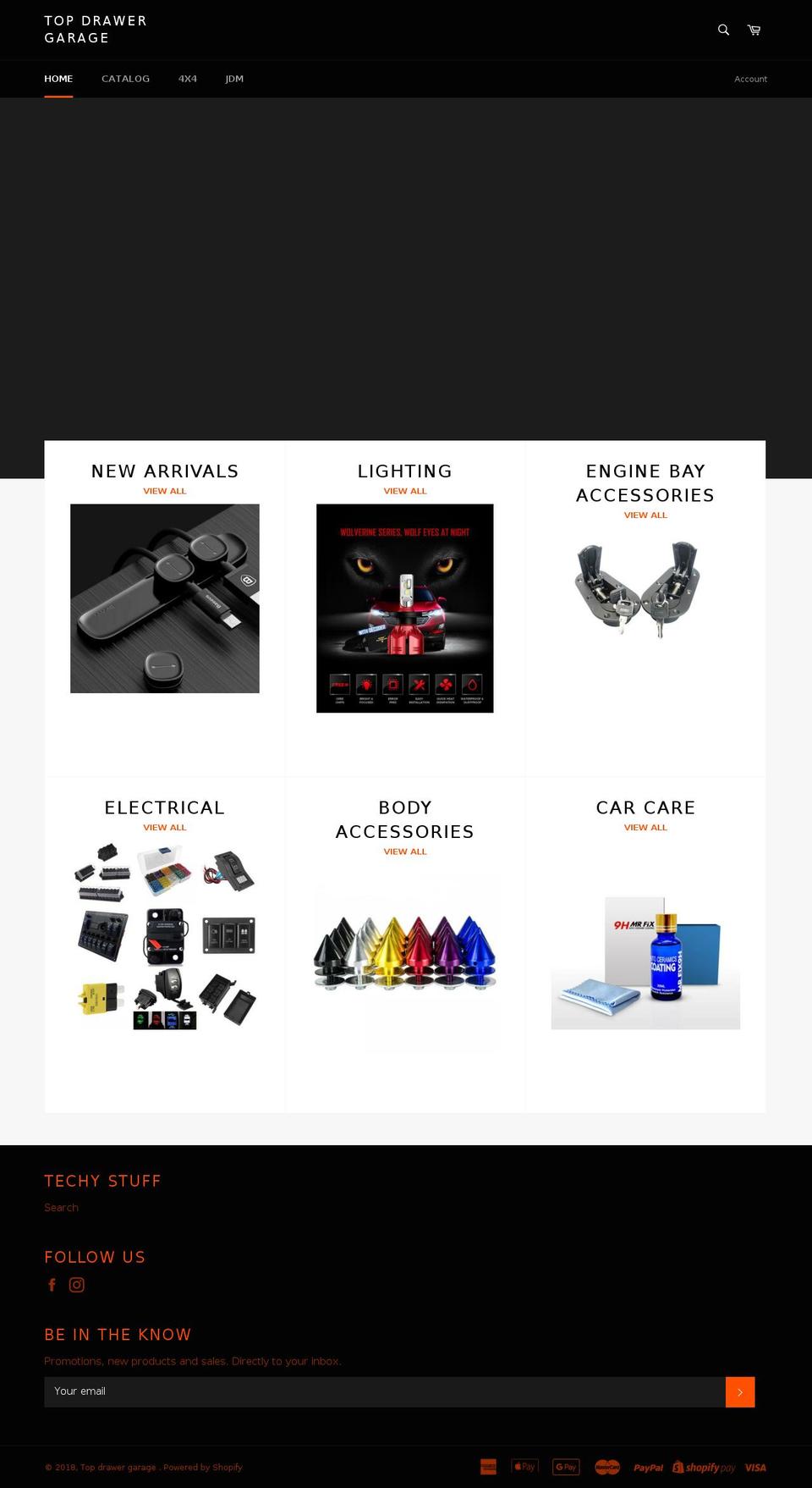 topdrawergarage.com — Shopify storefront screenshot